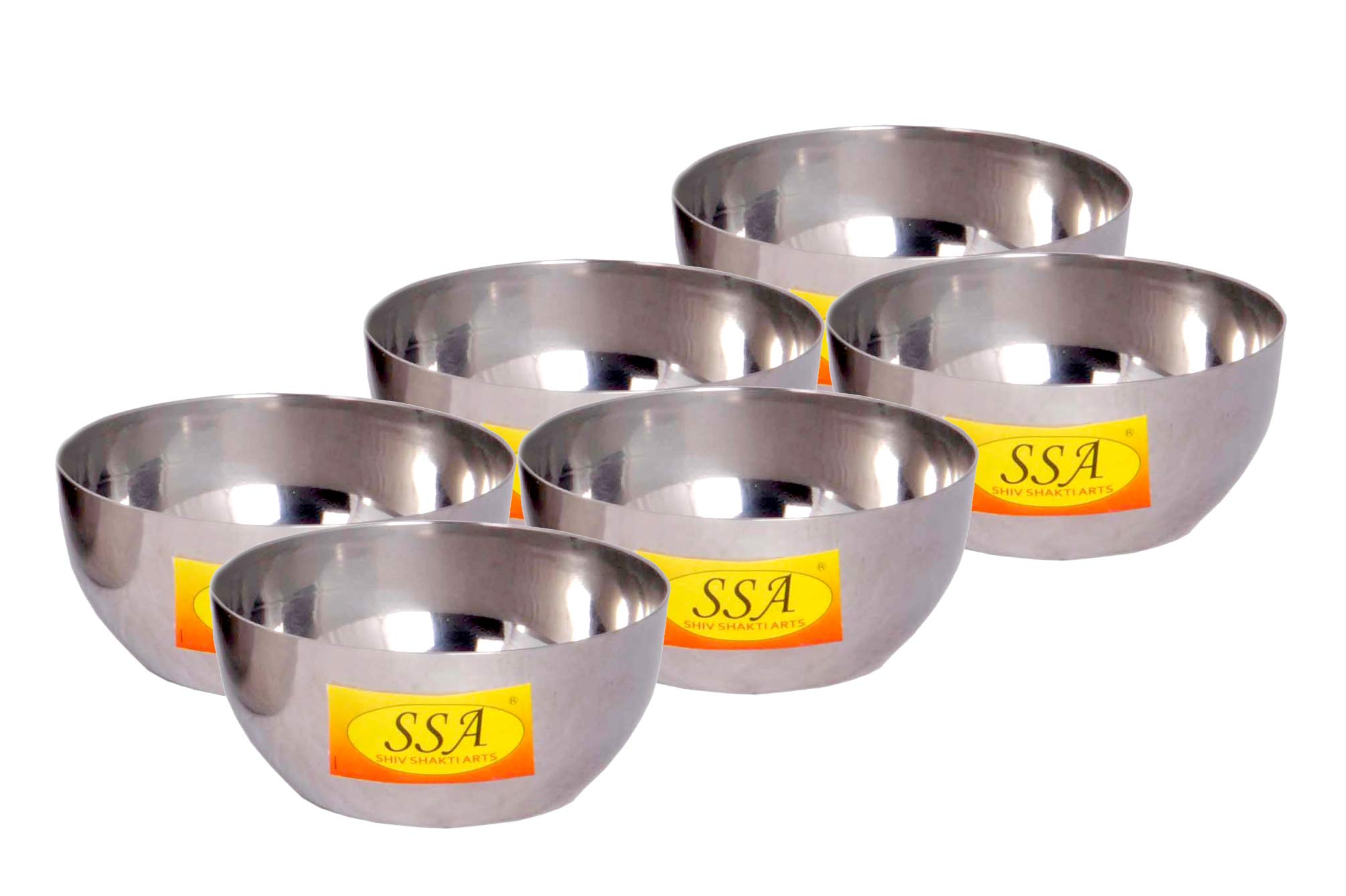 Shiv Shakti Arts® Steel Lassi Glass, Stainless Steel Glass Set (Drinkware - Big, 800 ML Each Glass) = 6 Piece Set