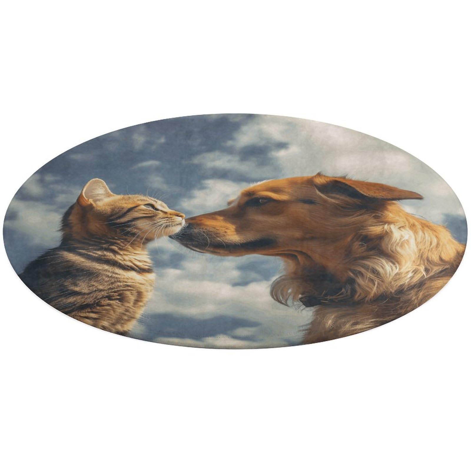 Tapis rond doux et absorbant 80 cm antidérapant pour une entrée propre