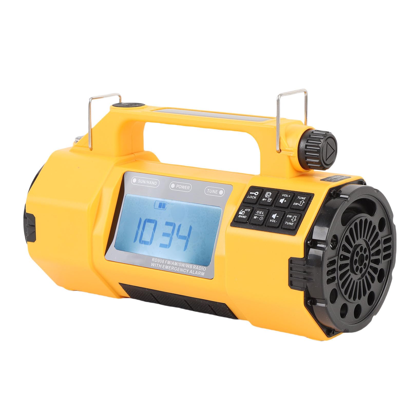 Radia Korbowe z AM FM NOAA SW, Solar Hand Crank Alert Radio z Wyświetlaczem LCD, Przenośne Radiotelefony z ładowarką komórkową, latarką, lampą do Odczytu, Gniazda Słuchawkowego
