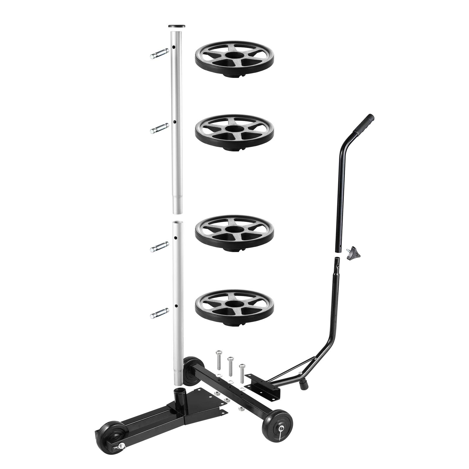 Monzana Carrello Porta Pneumatici 225mm in Alluminio 3 rotelle Copertura Protezione carico Max. 100kg Supporto per Cerchioni