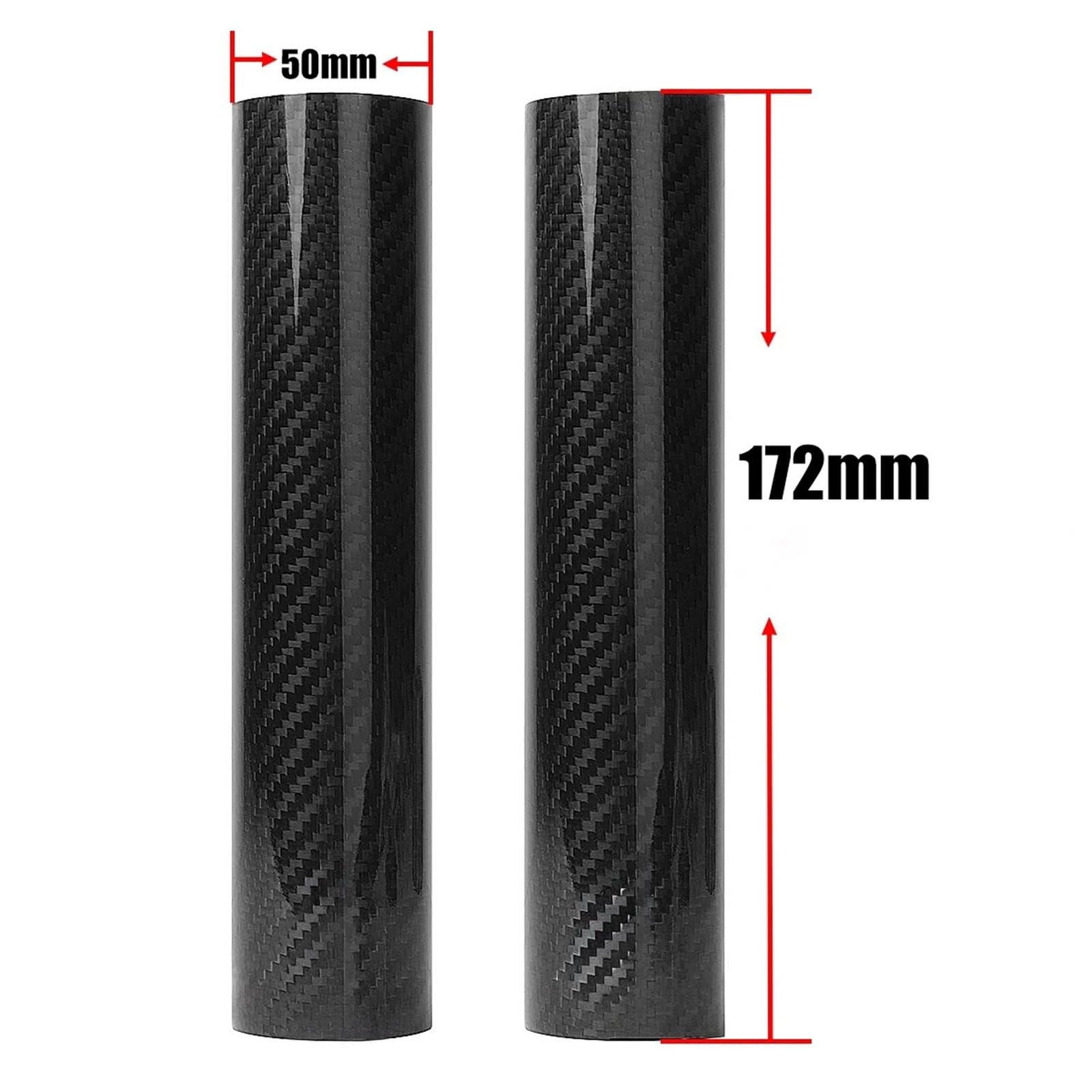 Protectores de Horquilla Fibra Carbono 160, 178, 202, 225 y 248 mm, Compatible con Honda Compatible K/TM para Motocross Cubierta de Horquilla de Goma Polainas Motocicleta(172MM)