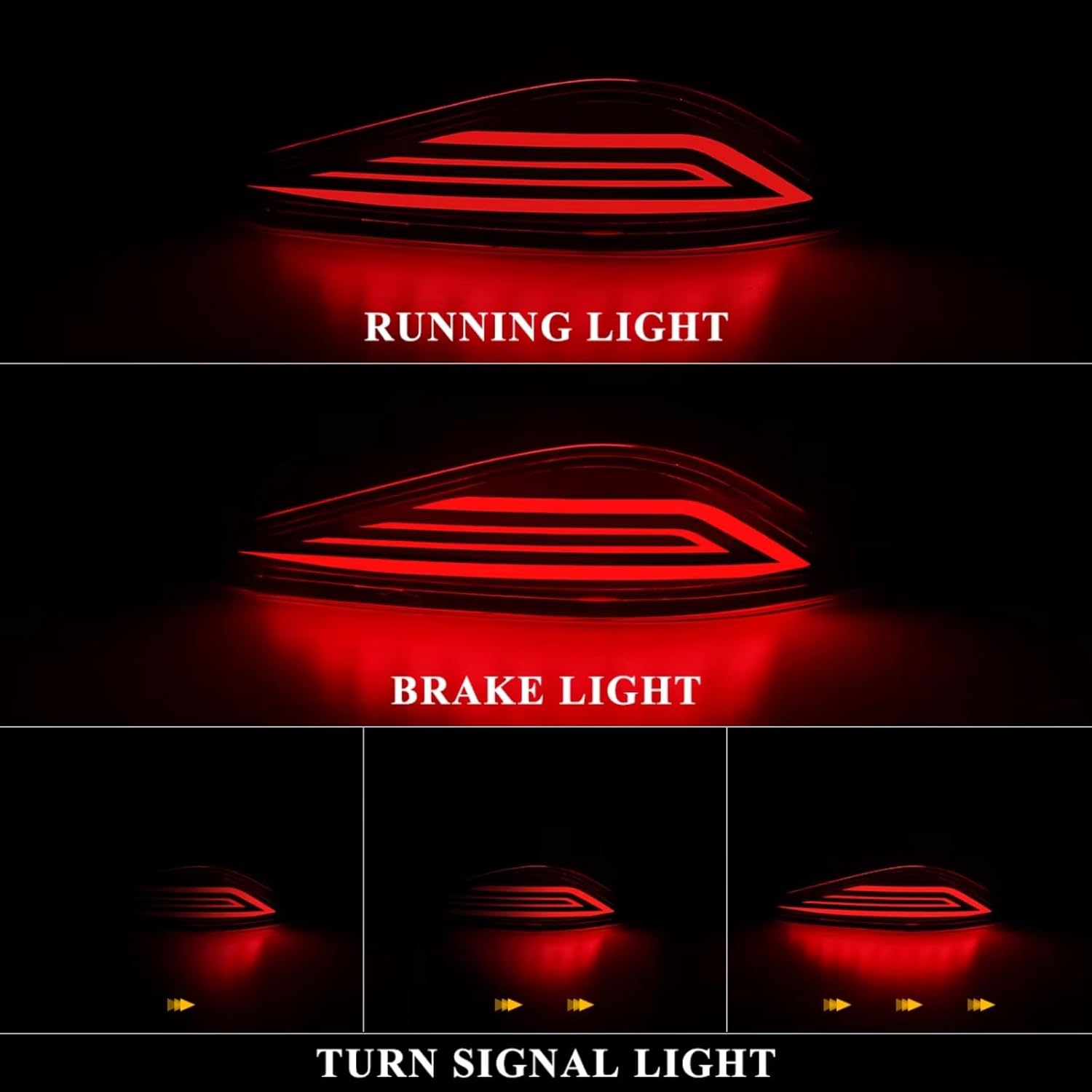 Rear Bumper Tailgate Reflector Compatible With Toyota For Rush 2018 2019 2020 Rear Bumper Reflector Brake Light Park Driving Turn Signal Fog Lamp Car Accessories(B)