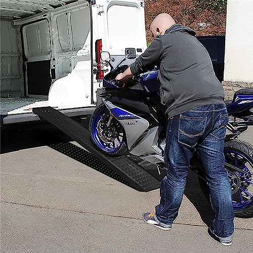 ACXIN 2 Stück Auffahrrampe, Antirutsch Verladerampe Laderampen für Motorrad ATV Quad PKW Auto, Max 400 kg Laderampe aus Verzinkter Stahl, 135 x 23 cm (Schwarz)