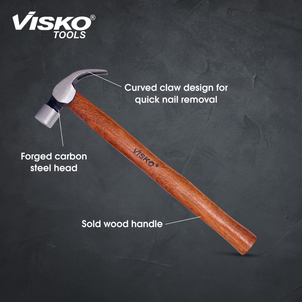 VISKO 711 100 Gms. Ball Pein Hammer | Wooden Handle | Heat Treatment Drop-Forged Hammerhead for Pulling nails | Demolition work | Splitting Wood | Multicolor | 4