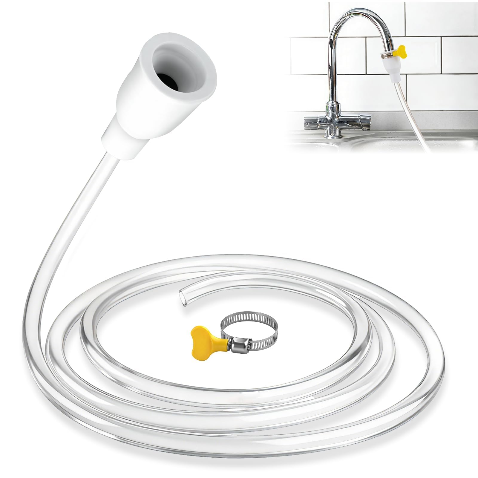 2M Sink Hose Attachment for Faucet, Adjustable Faucet Connector