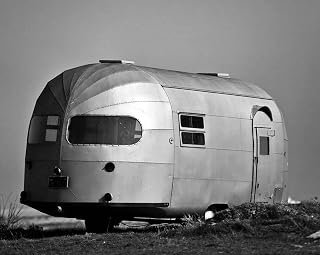 1950s Vintage Airstream Trailer Classic Mobile Home Camping - Vintage Art Reproduction, Wall Décor (20x30 inches) - Laminated Poster with Bright Colors and Vivid Details.