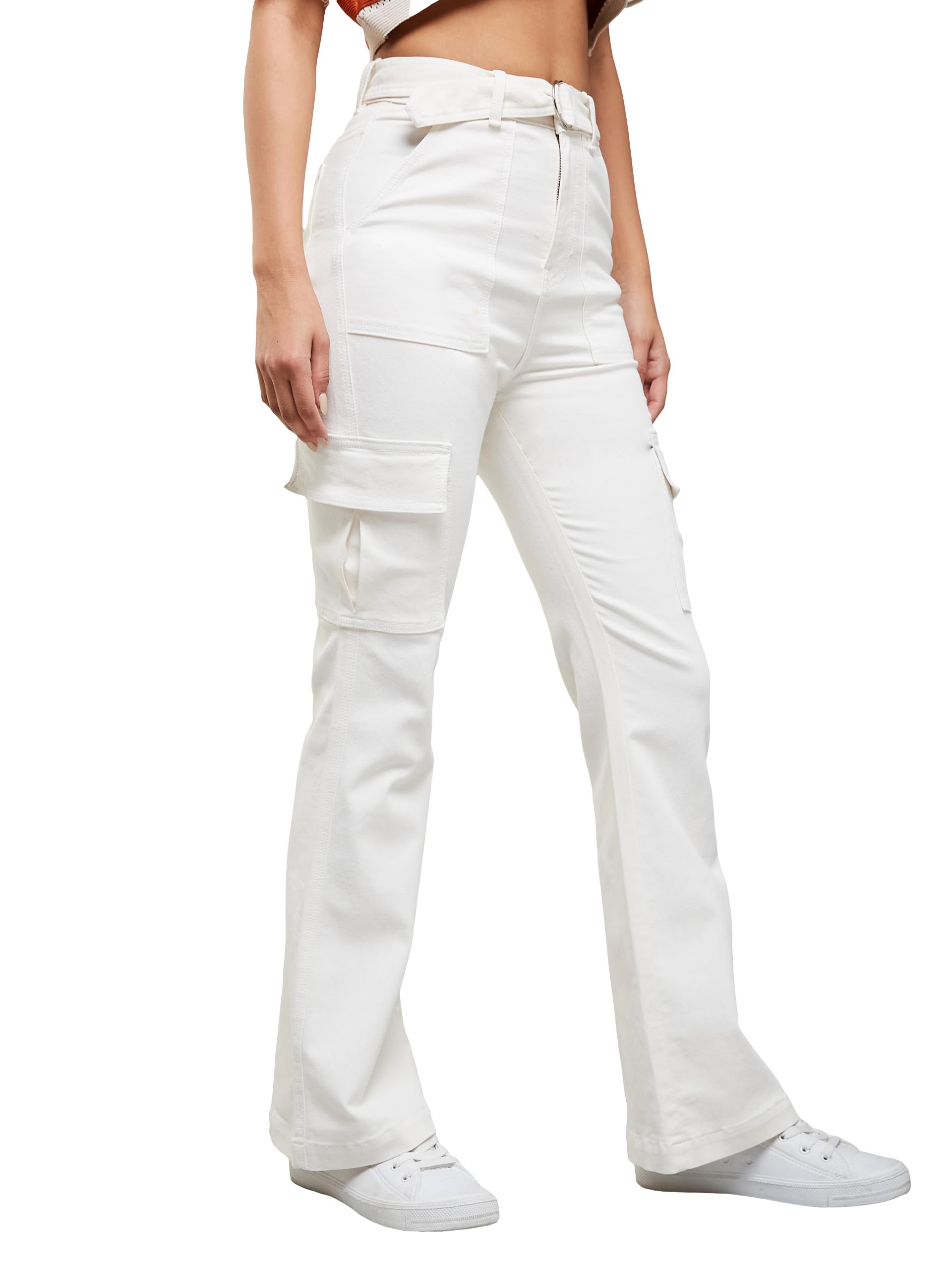 miss chase Women's Wide Leg High/Mid Rise Regular Length Jeans (Plus (MCSS24DEN79-02-333-28, Pearl White, 28)-picture-28