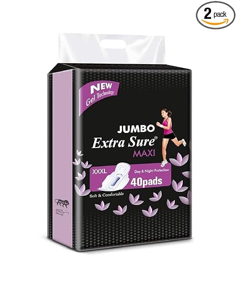 Extra Sure Jumbo Extra Sure Maxi Sanitary Pads Combo Pack of 2x40 Pads