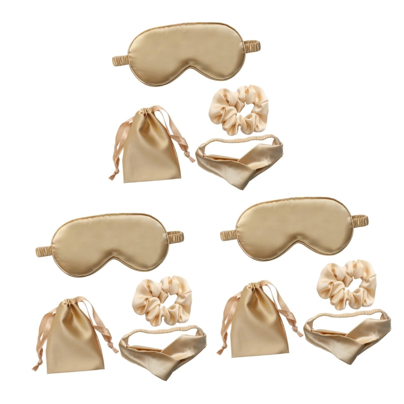 MAGICLULU 3 Set 4 Pezzi Maschera Per Dormire Maschera Per Occhi Fascia Per Borsa Portaoggetti Pratico Kit Benda Per Dormire