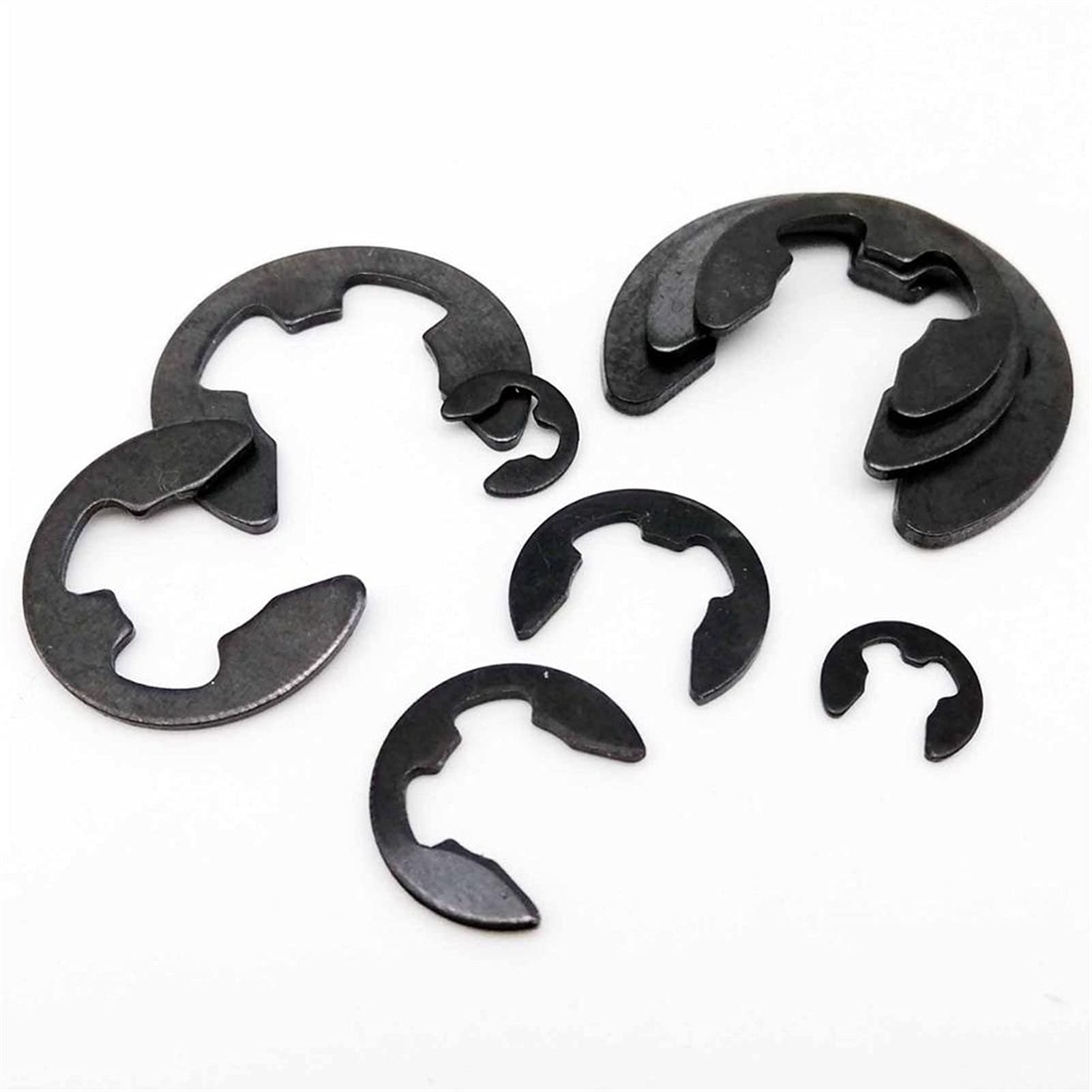 Anelli di ritenzione E-Clip in acciaio, Rondella dell'anello di sicurezza elastico con clip a E in acciaio for dispositivo fissaggio dell'albero, confezione M1.2-M15(M12 10PCS)