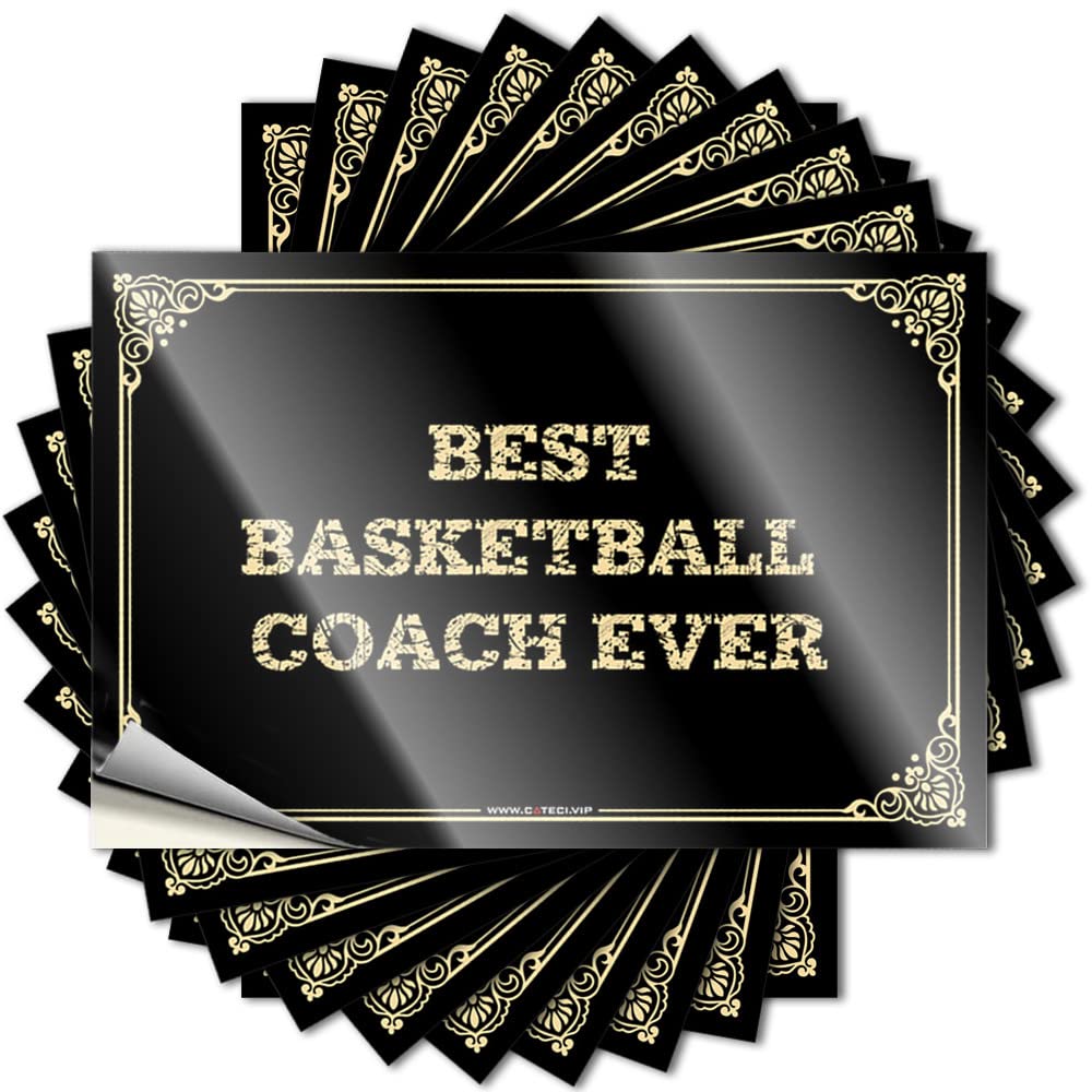Decal Big Restroom Accessories Waterproof - Best Basketball Coach Ever Tumbler Self Adhesive Decal for Gamer Use(12X18CM)