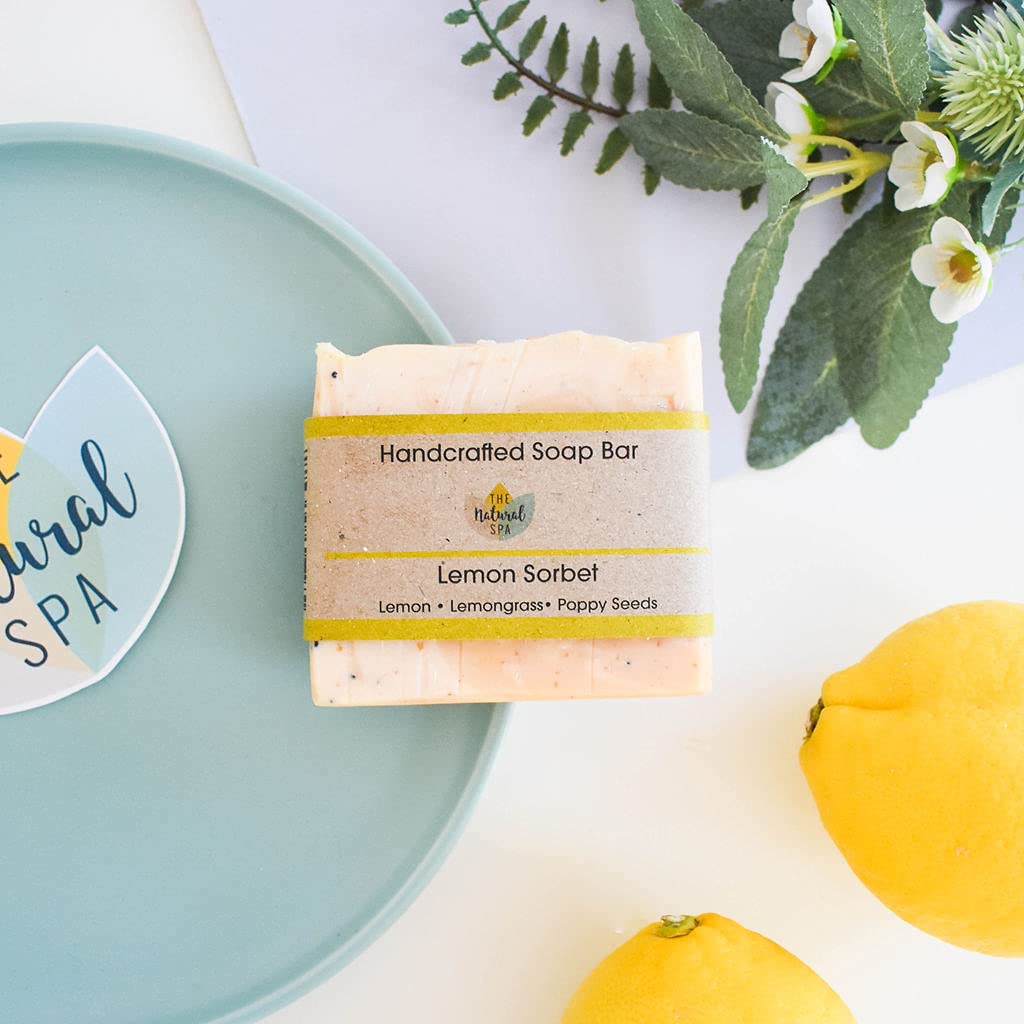 Soap Bar - Lemon Sorbet - Plastic Free - Vegan - Palm Free Handmade In Devon, Uk, yellow, 100 g (Pack of 1) - Image 2