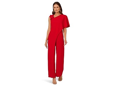 Adrianna Papell Asymmetrical Crepe Jumpsuit Women