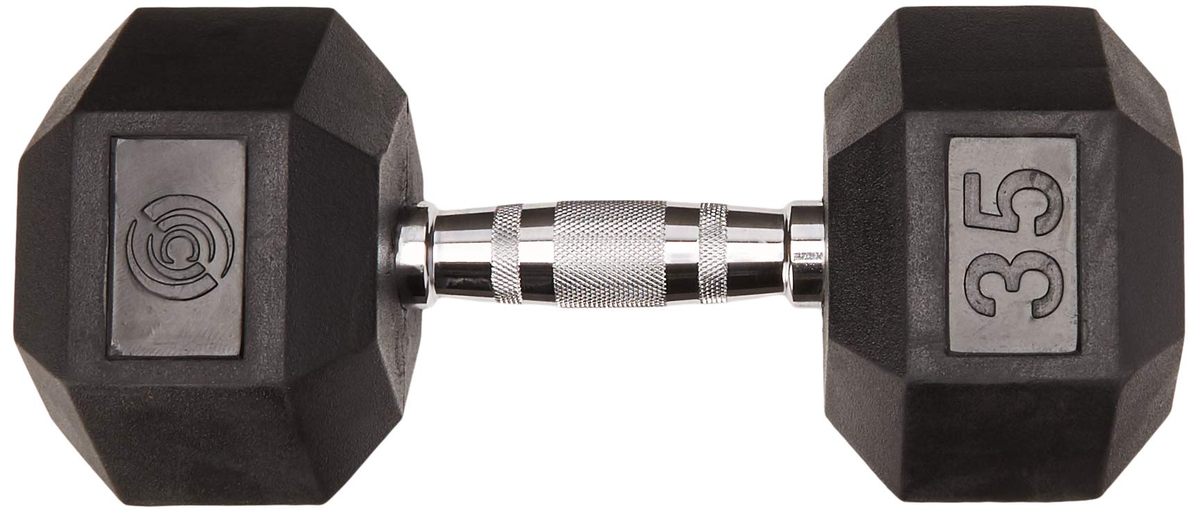 Champion Rubber Encased Solid Hex Dumbbell, 55-Pound