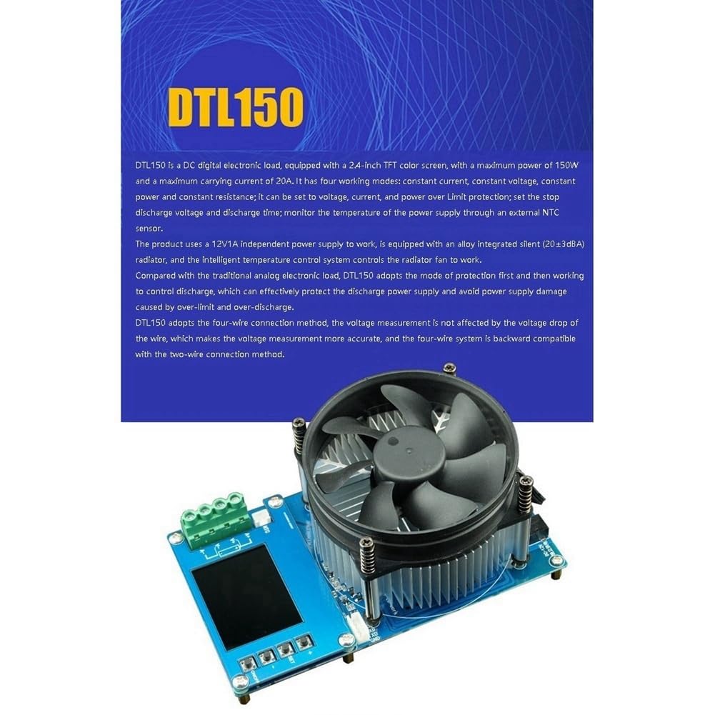 1 Ensemble DTL150 Testeur de Capacité de Batterie à 4 Fils Testeur de Puissance de Charge Électronique 20A Compteur de Décharge Prise US Prise UE
