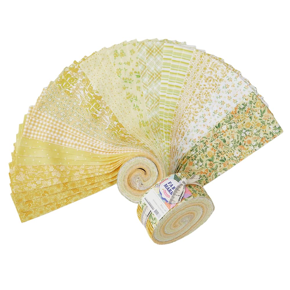 Robert Kaufman Assorted Flowerhouse Fabric Market Banana Roll Up 40 2.5-Inch Strips Jelly Roll Ru-1421-40