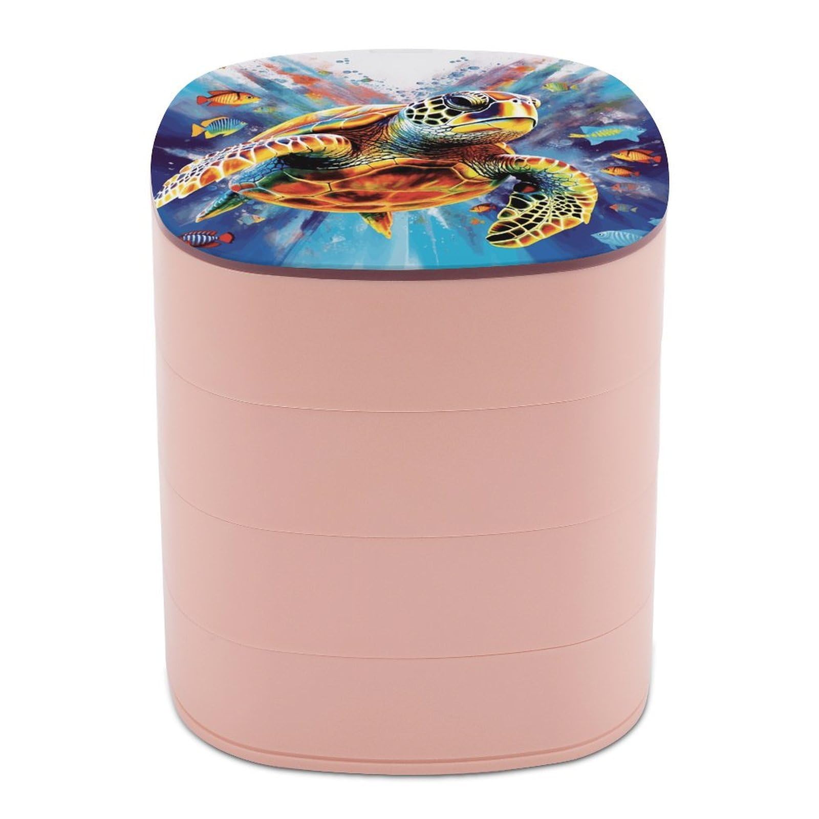 Boîte à bijoux en cuir coloré motif tortue de mer premium