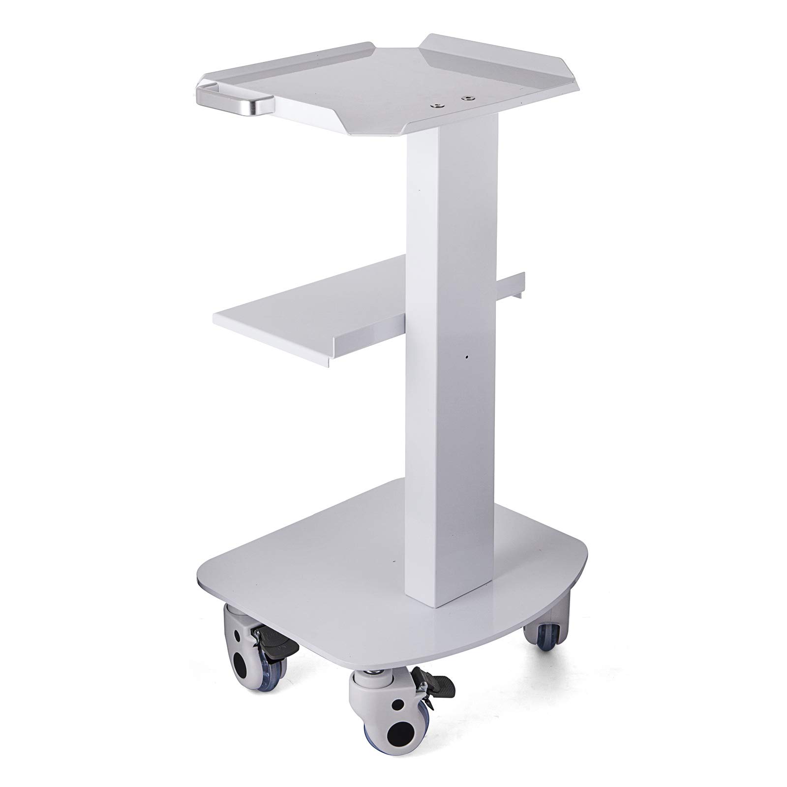Carrello 3 Ripiani In Acciaio Inox Carrello Da Laboratorio Con 4 Ruote Per Ristorante E Laboratorio (Bianco)