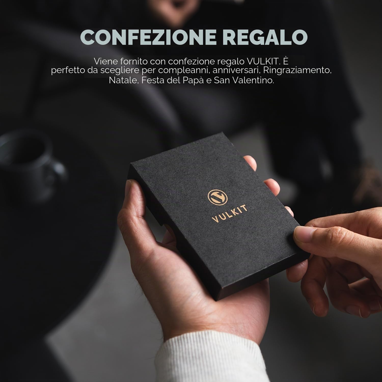 VULKIT Fermasoldi Magnetico Sottile Porta Biglietti da Visita in Pelle Porta Banconote Forte Magnete può Contenere 15 Banconote Piegate