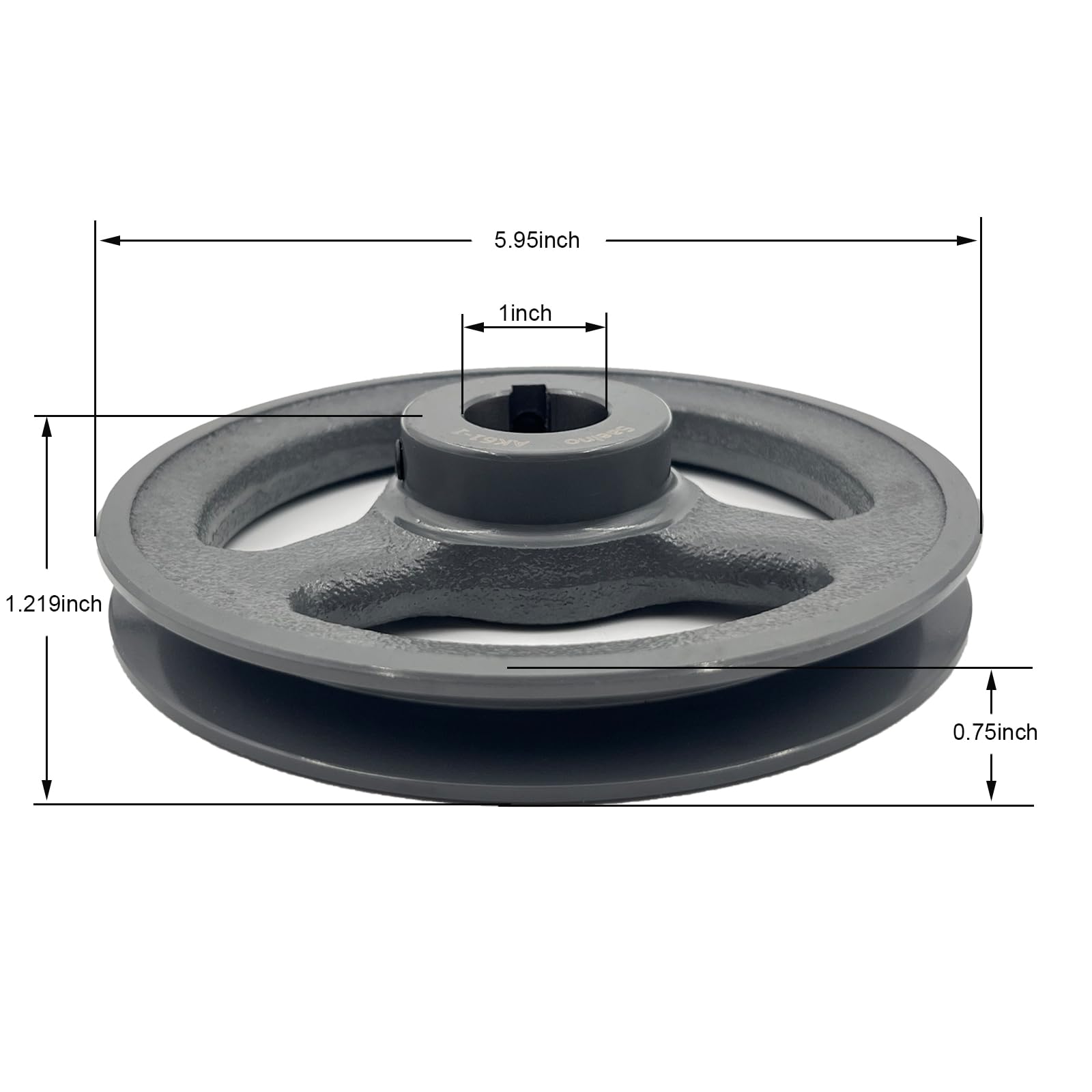 AK61-1 Sheaves,v Belt Pulley 1 inch bore 5.95" OD,Motor Pulley Cast Iron for A AX 3L 4L V-Belts,AK611 Pulley — Amazon image 3