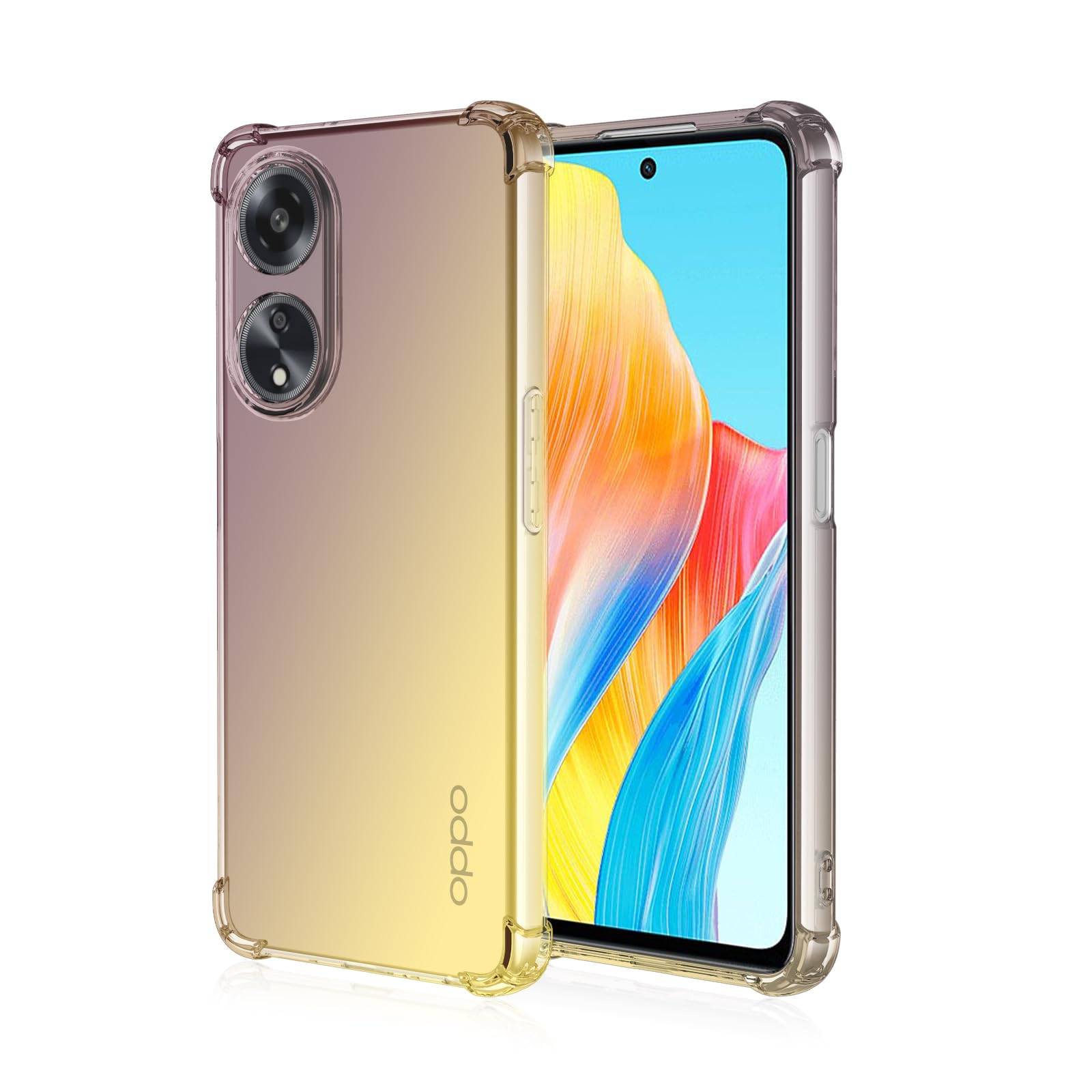 Custodia Per Oppo A98 5G Con Bordo Dorato | JIAFEI Cover In TPU Morbido | Antigraffio Con Bordi Rialzati | Viola