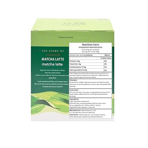 Miniatura 2 de Matcha Latte Powder 16 Sticks - Mezcla instantánea de café con leche, polvo de té verde japonés