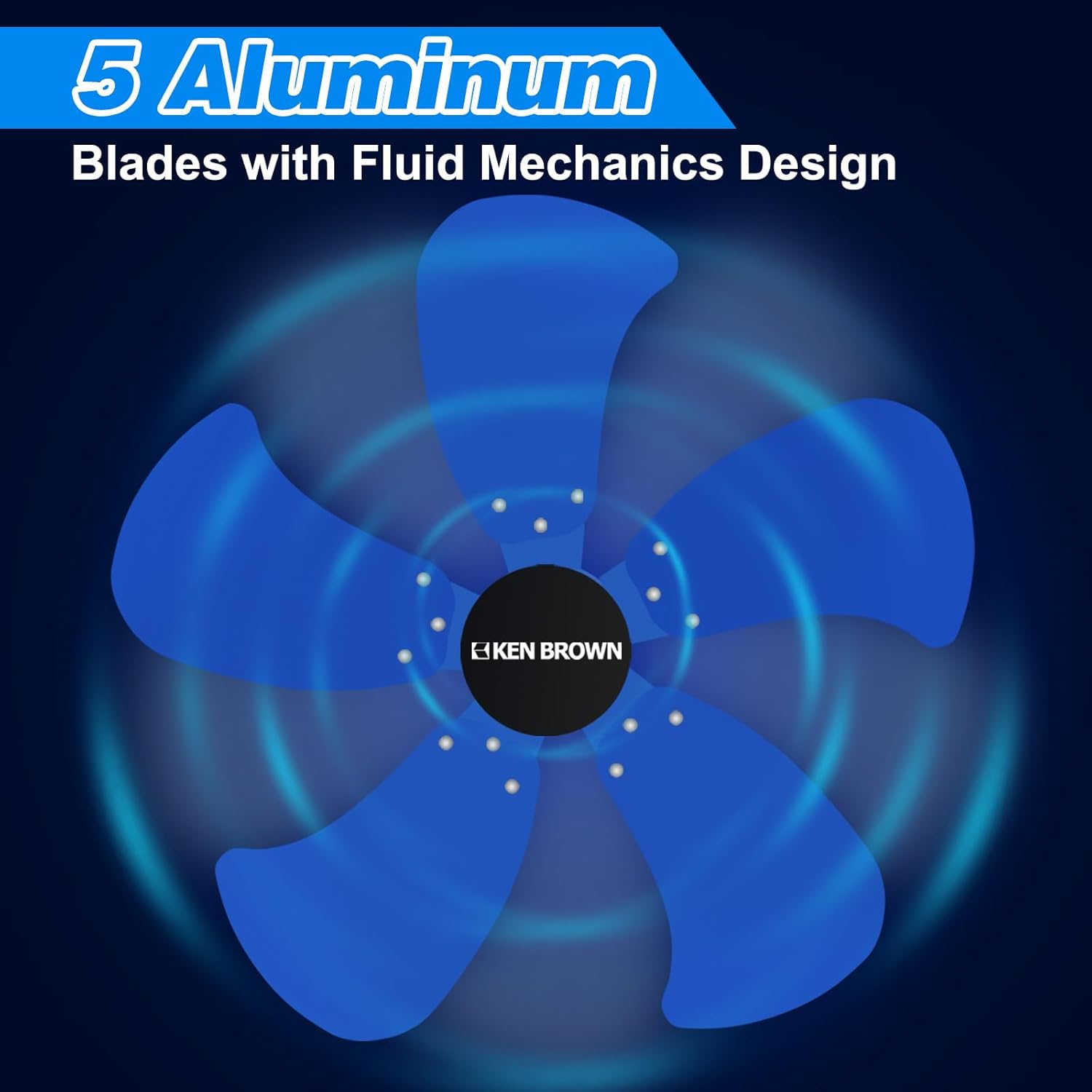 KEN BROWN 18 Inch Industrial Oscillating Wall Mount Fan 4200CFM, 3- Speed, 5 Blades, Heavy Duty Metal Wall Mounted Fan for Patio, Garage, Shop