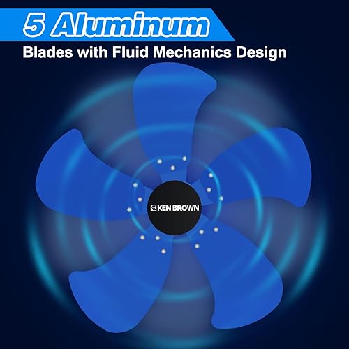 Miniatura 3 de 18 Inch 3-Speed High Velocity Industrial Oscillating Fan, Wall Mount Fan with Max. 4200 CFM, Seperated Switch and 5 Blades, Heavy Duty Metal for