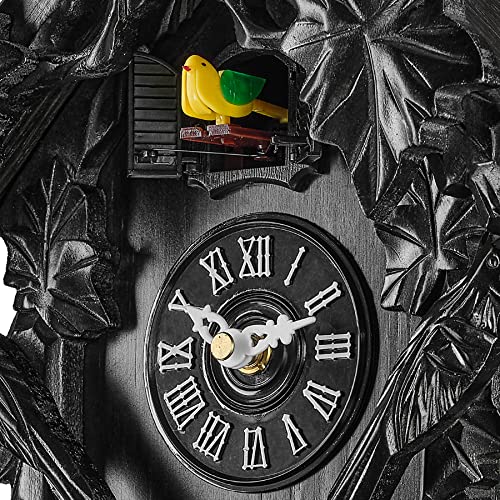 Timegear Cuckoo Clock With Automatic Night Mode, Quartz Movement And Carved Deer Head (Black) #TOP6