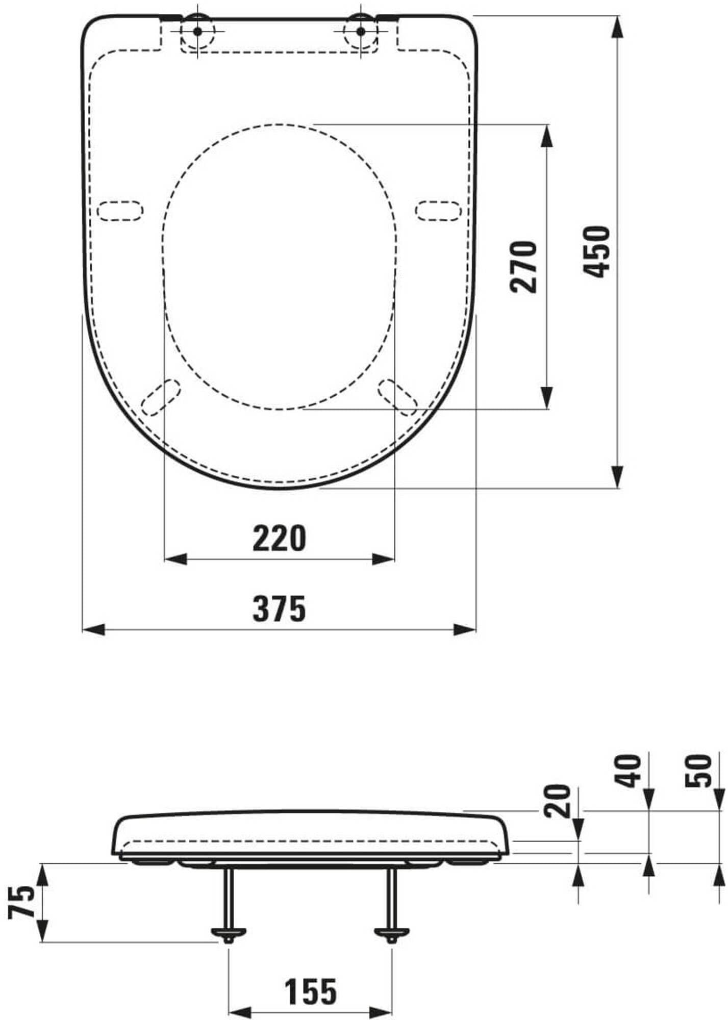 Laufen Pro H8939580000001 Universal Toilet Seat with Soft-Close Mechanism White - Image 2