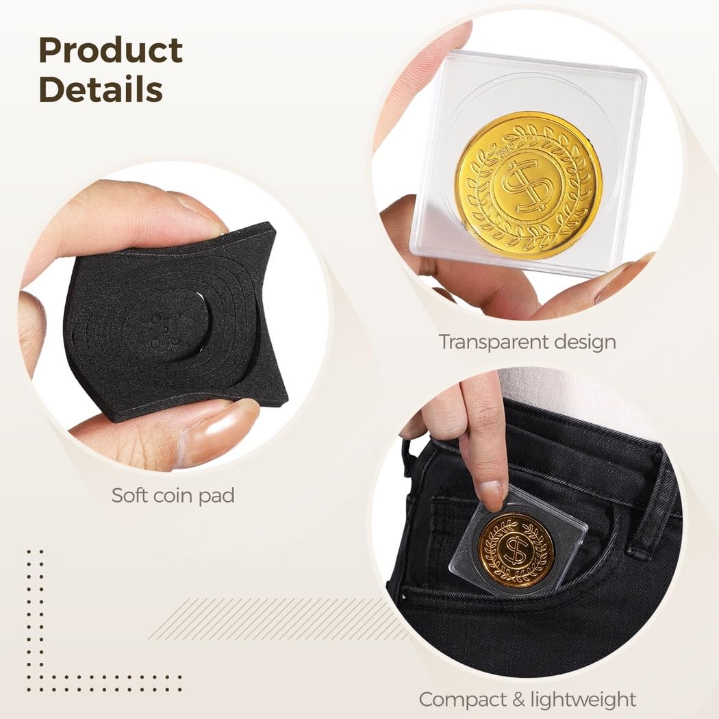 Amazon.com: LUMINFLY Universal Adjustable Foam Bases Coin Cases, 40 Pcs  Acrylic Collection Supplies, Holders Coin Snap, Protection Cases Coin  Souvenir for Collectors, Collection Bill Dollar Coin Supplies : Office  Products
