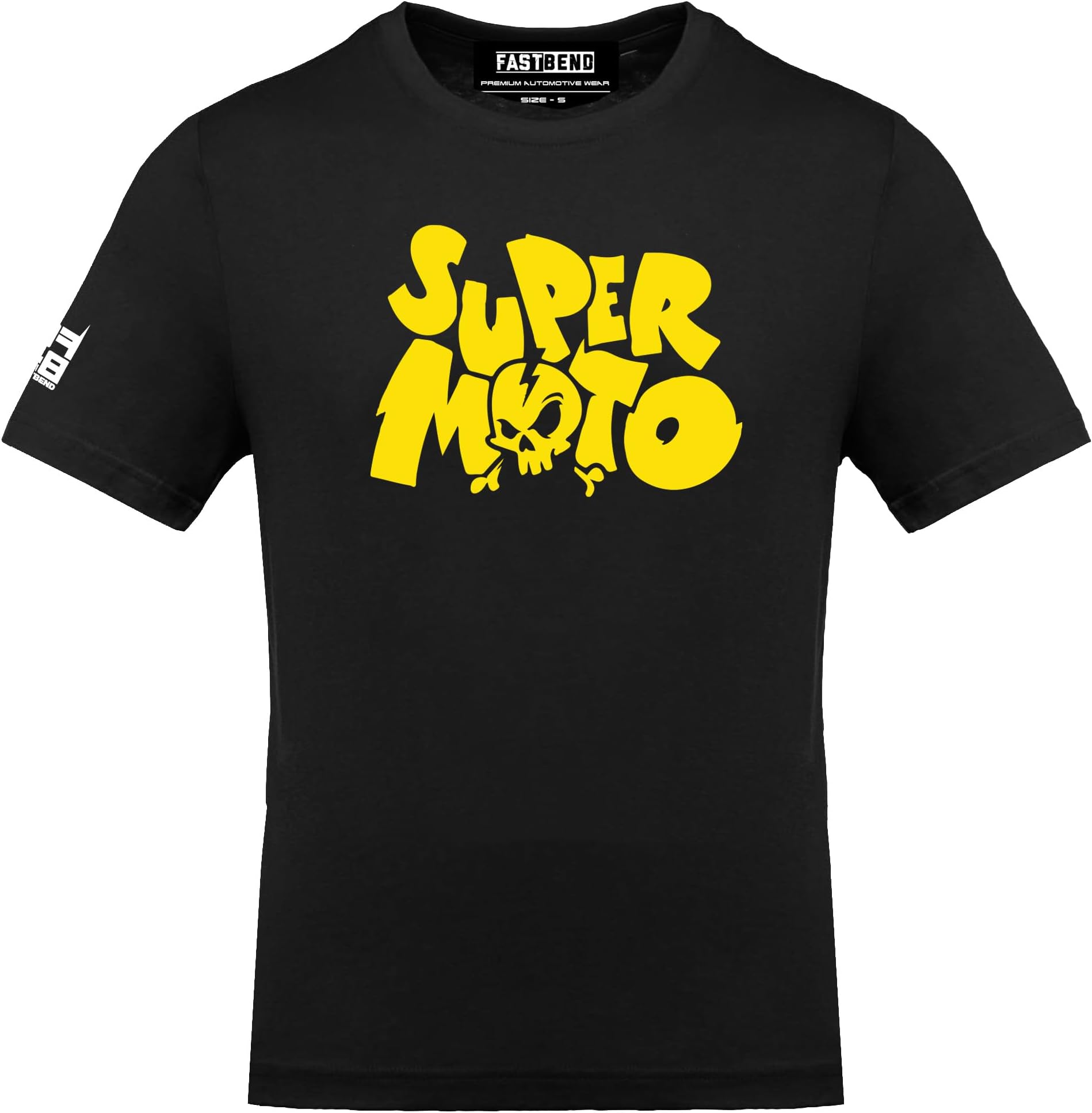 FastBendTF 348 - Super Moto Bike Motorcycle Premium Cotton T-Shirt | Stylish Men & Women Clothing Trendy Designs Comfortable Apparel | Durable Casual Wear | Unique Patterns Tee (X-Large) Black