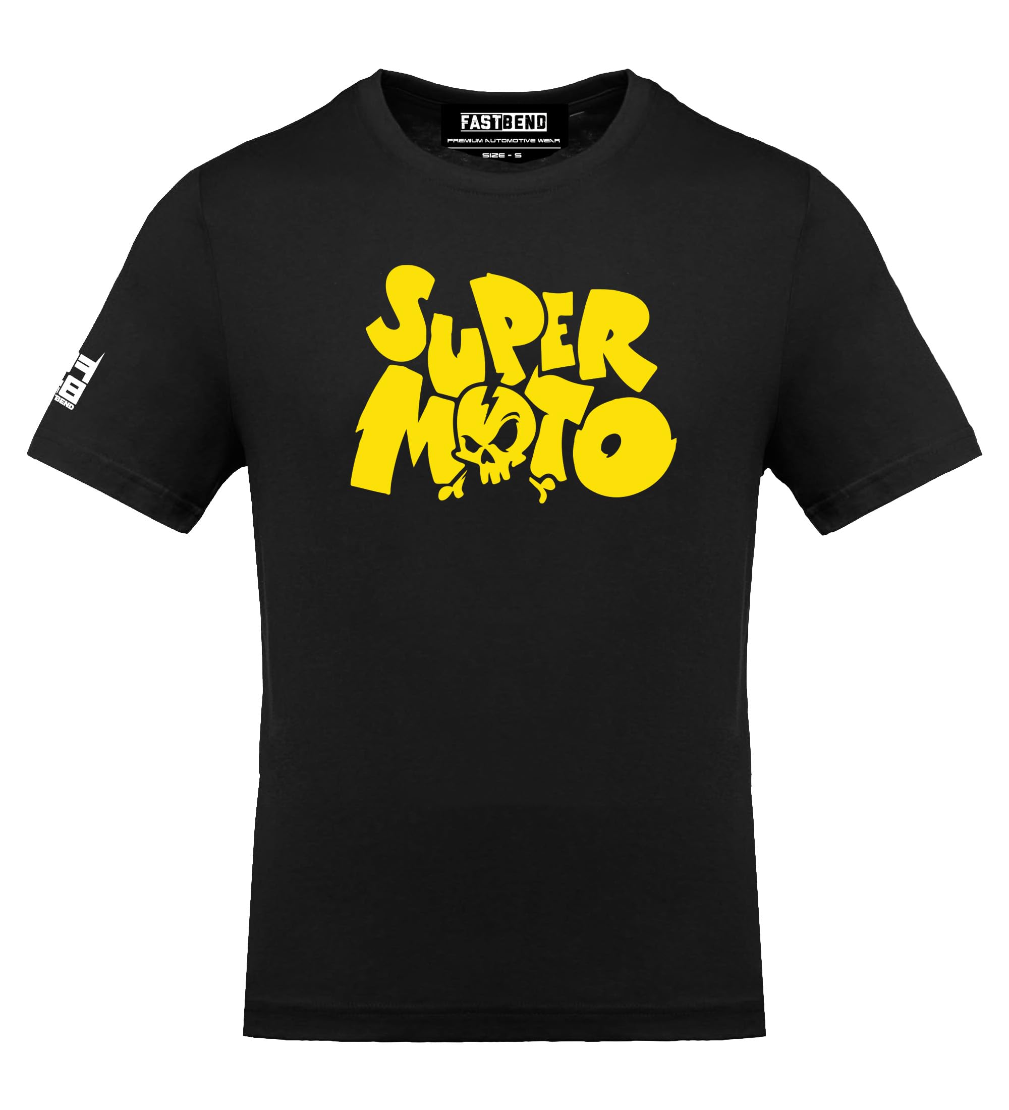 FastBendTF 348 - Super Moto Bike Motorcycle Premium Cotton T-Shirt | Stylish Men & Women Clothing Trendy Designs Comfortable Apparel | Durable Casual Wear | Unique Patterns Tee (X-Large) Black