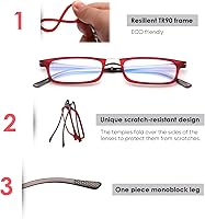 Vista 27 de SKYOAK Evolved Folding Reading Glasses For Women Men Blue Light Blocking Anti UV Eyestrain Foldable Portable Compact Readers with Flat Hard Case