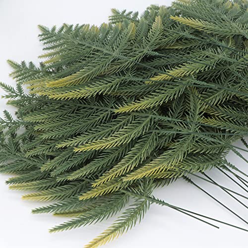 50Pcs Artificial Pine Needles Branches Garland Fake Green Plants Pine Sprigs Christmas Pine Picks Crafts Sprays Faux Greenery Pine Stems For Xmas Tree Fillers Wreath Winter Holiday Decoration #TOP3