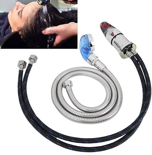 Miniatura 5 de Grifo de ducha con manguera de 47.2 in – Válvula de mezcla para lavabo de peluquería de ponche de peluquería o unidad de lavado a contracorriente