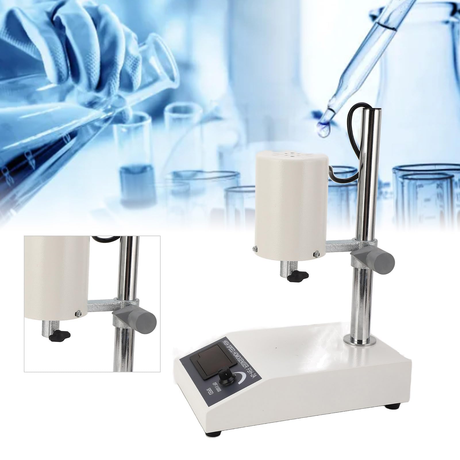 Laboratoryjny dyspergujący mikser emulgujący, 5-1000 ml regulowany homogenizator prędkości do laboratorium, wtyczka brytyjska