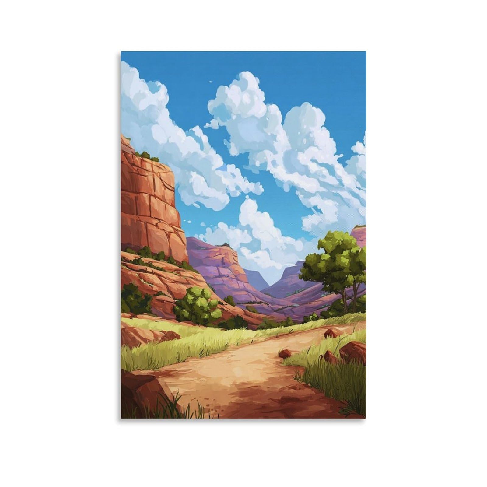 ZBBGGOZ East Canyon State Park Poster 24x36inch(60x90cm) Vintage Watercolor Canvas Art