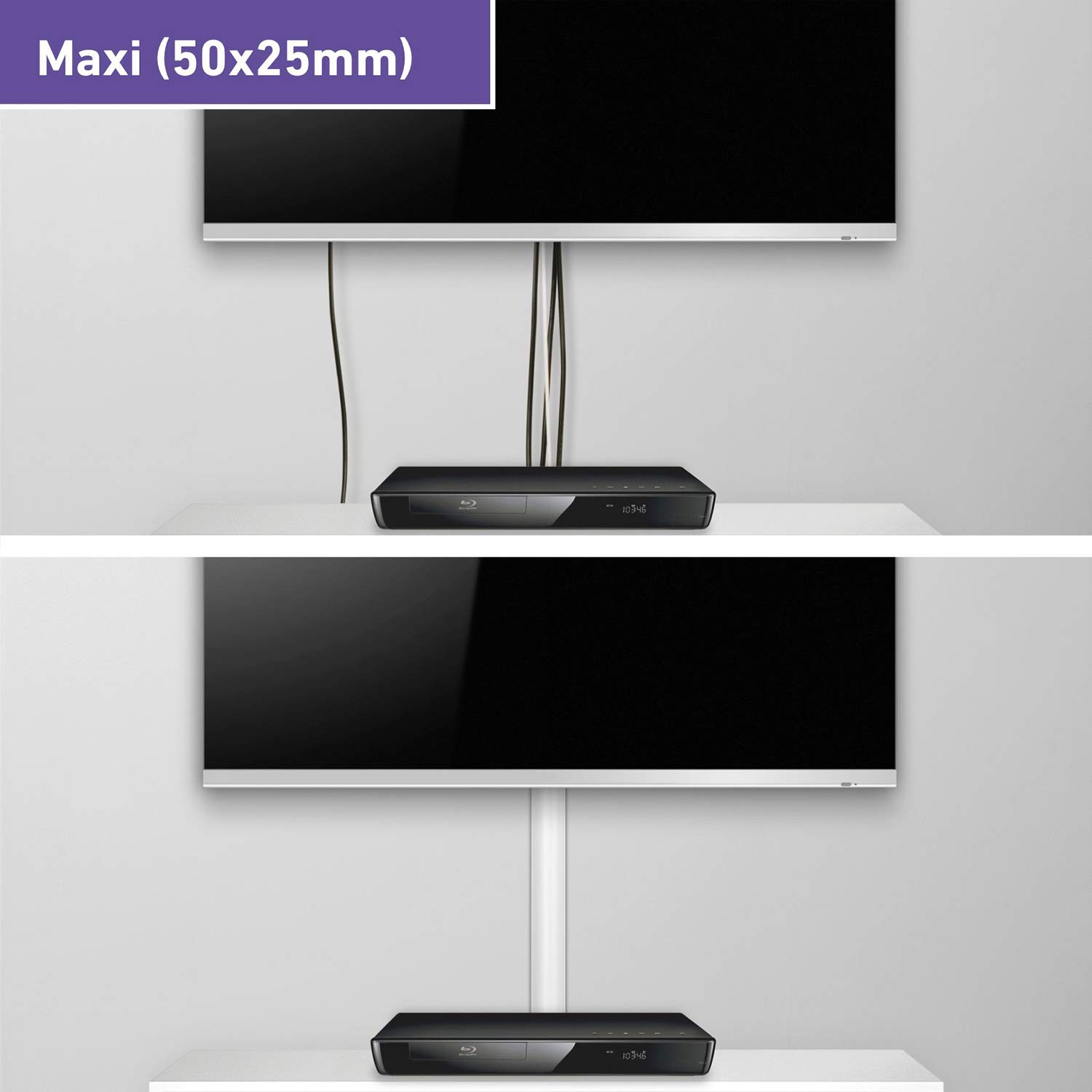 (White) DLine 1D5025W TV Trunking Cable Management System Perfect to