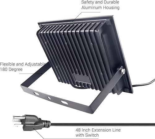 Miniatura 2 de Luces LED negras de 100 W para fiesta brillante, luz negra con enchufe, luz negra impermeable IP66 para Halloween, fiesta de luz negra, póster