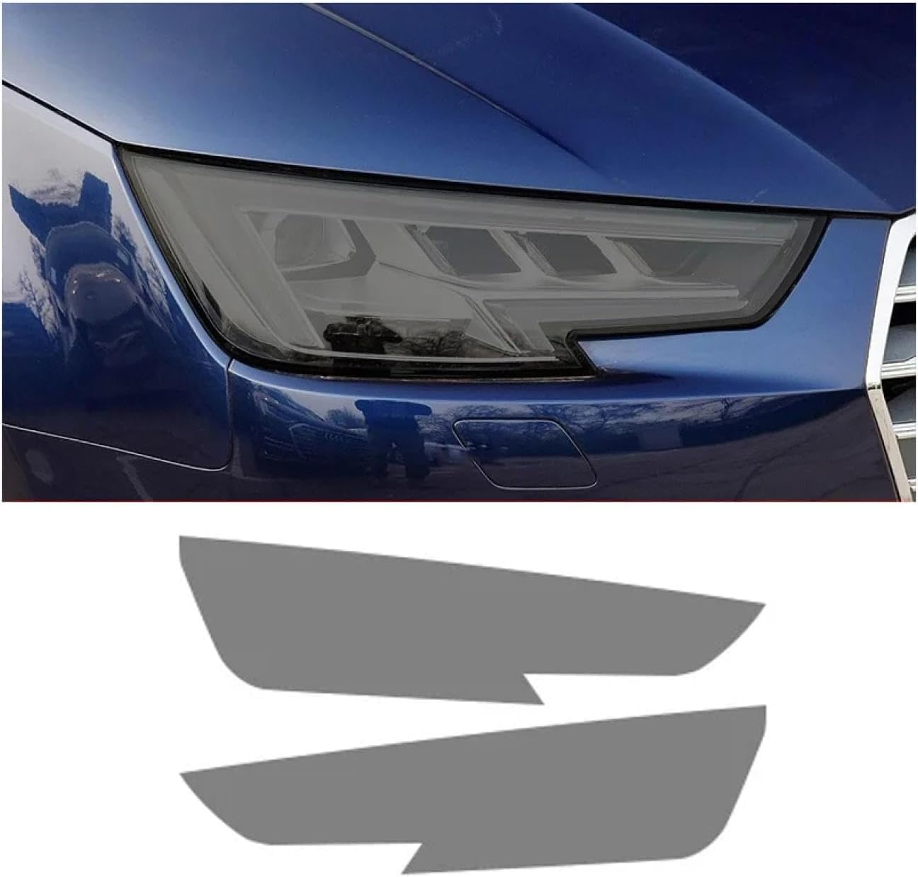 SamLng Car Front Light Film for A4 2016 2017 2018 2019 2020 Light Controlled Car Front Headlamp Protection Film TPU Color Changing Car Headlight Film TPU Lamp Film Car Headlight Film