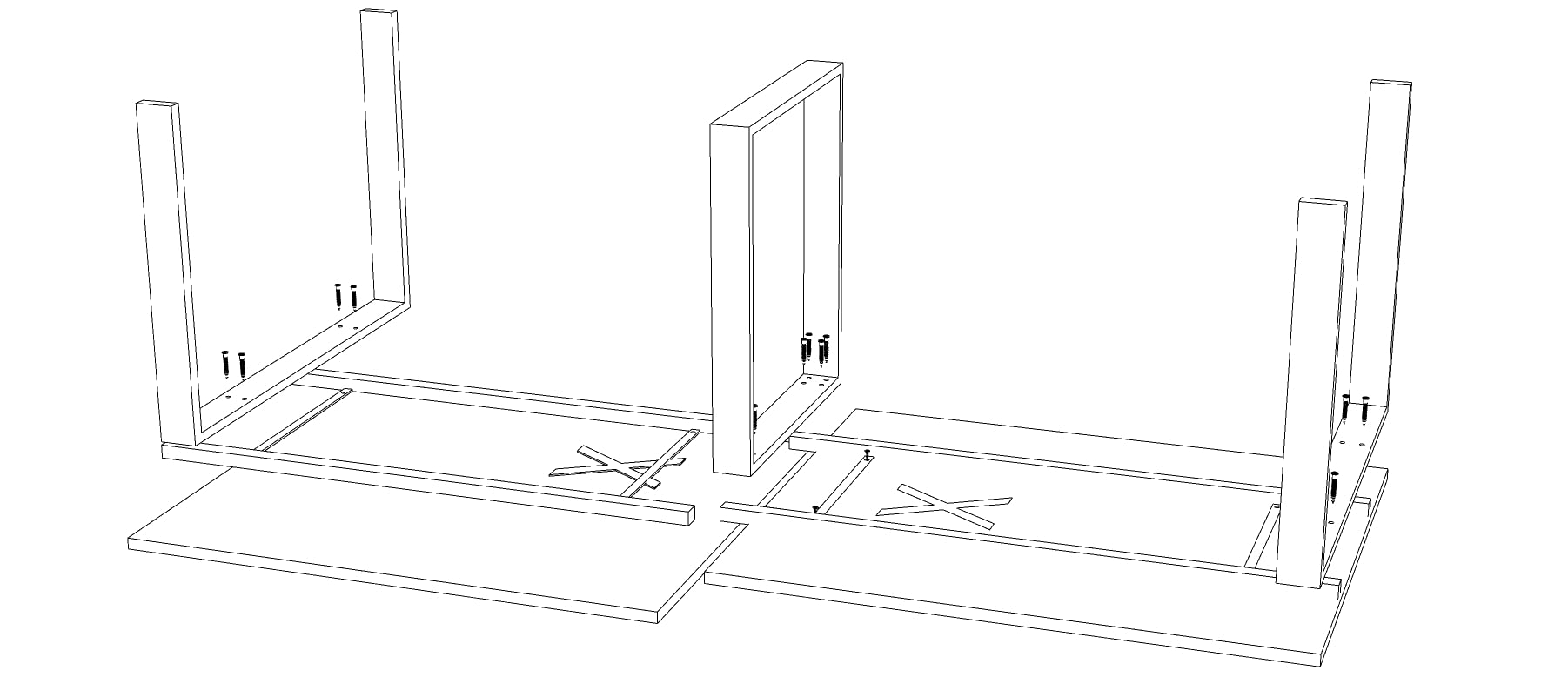Mesa de 240x100 con Estructura metálica Marco Abierto Efecto Cromado y Tablero melaminado Ideal para Sala de Juntas, reuniones, conferencias (Nogal)