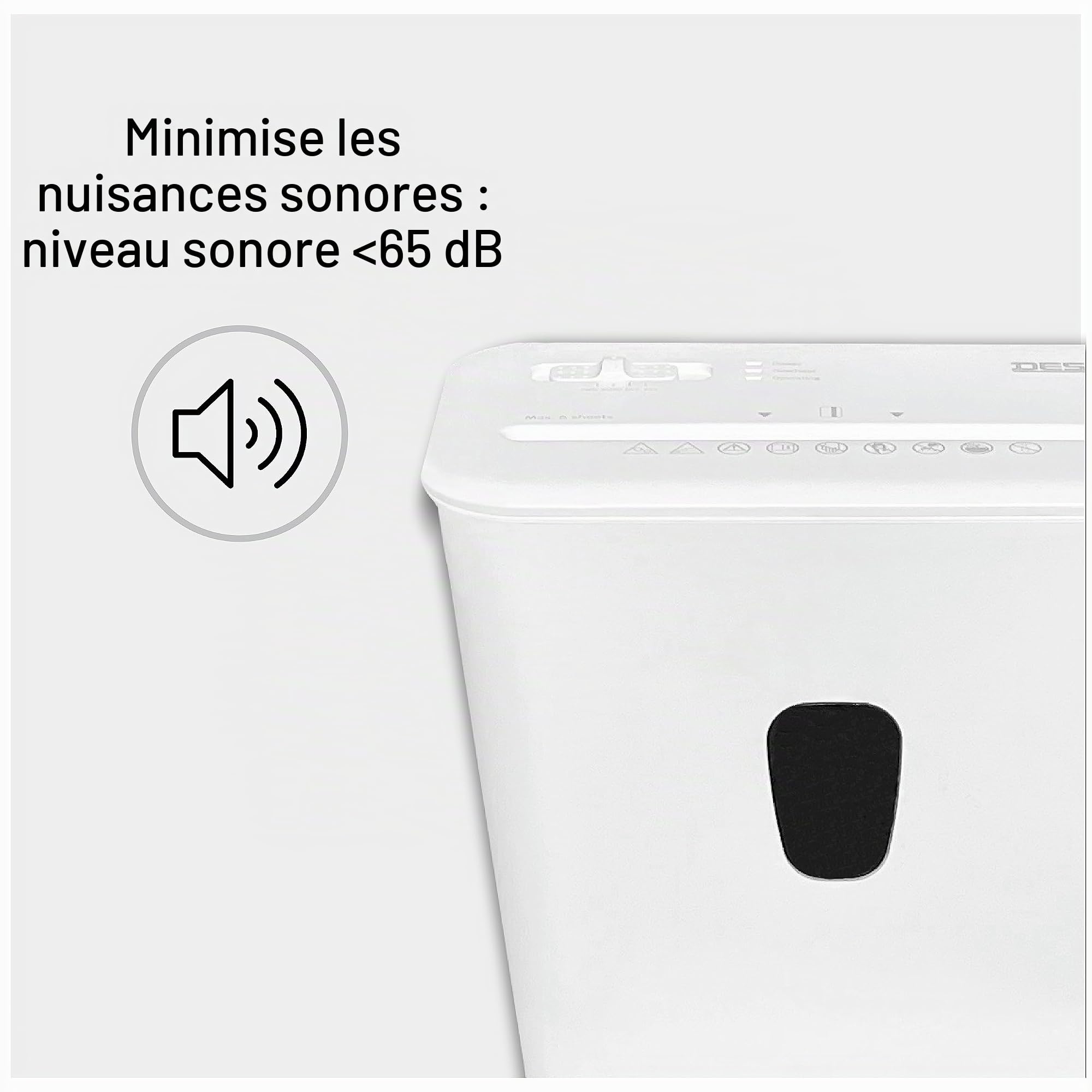DESQ® Destructeur de Documents 8 Feuilles – Coupe Particules 4 x 38 mm, Niveau de sécurité P4, 15 Liter, Fonctionnement Silencieux, 5 Min. Non Stop, pour Petit Bureau ou à Domicile, Dutch Design