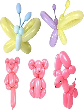 Long Thin Sausage Balloon 30 Pieces + Balloon Pump in Mixed Colors