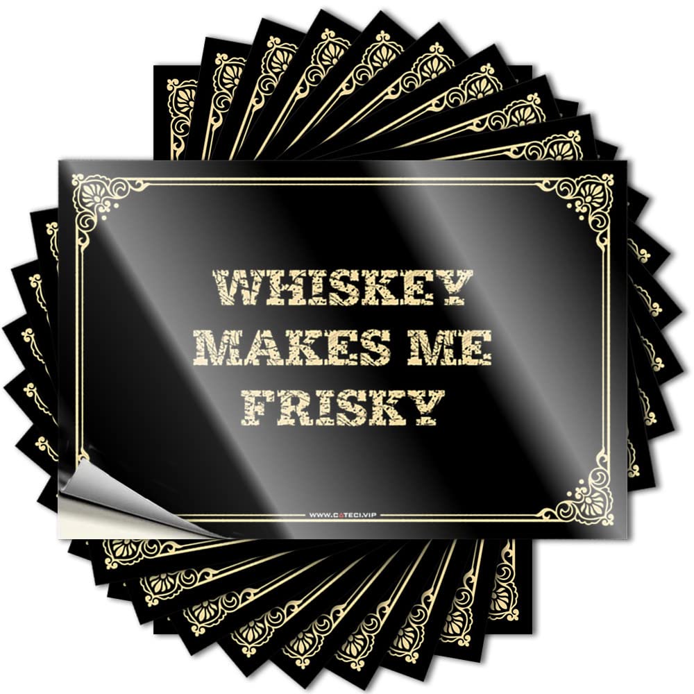 Cool for Adult Sticker Dorm Door - Funny Magnetic Bumper Whiskey Makes Me Frisky: Fade Resistant Bar Signs Home Wall(12X18CM-6Pcs)