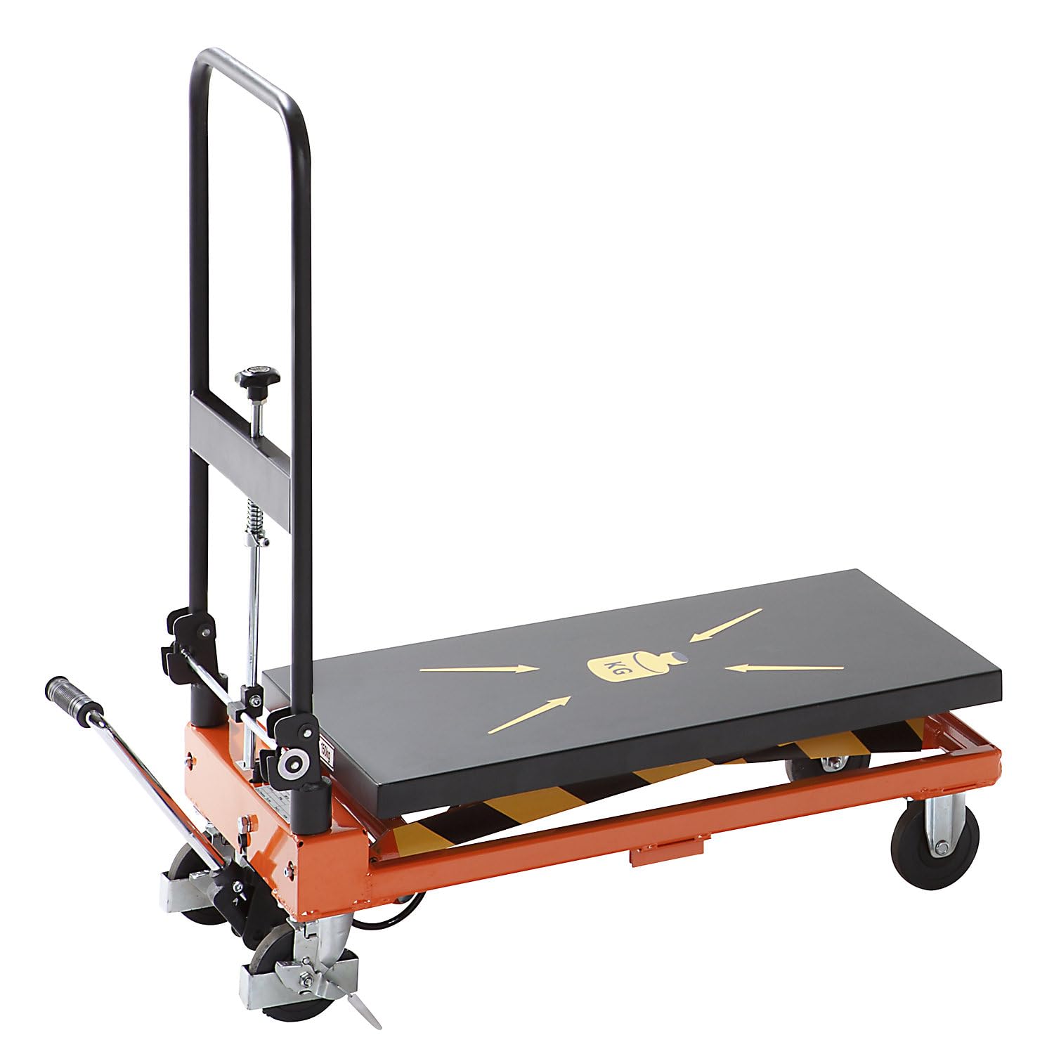 kaiserkraft | Scheren-Hubwagen | Tragfähigkeit 150 kg, Hub je Pedaltritt 40 mm