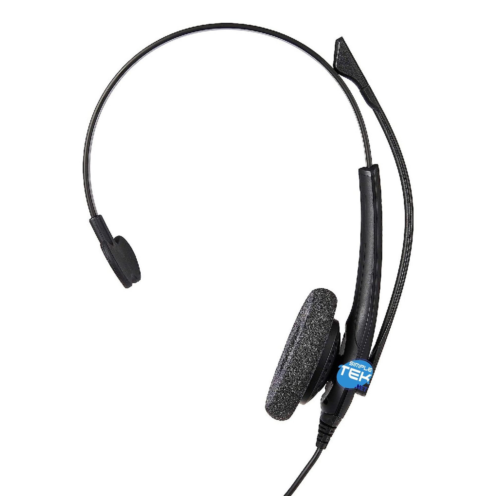 SIMPLETEK - Cuffia mono cablata con connettore Quick Disconnect (QD) per uso professionale – modello 1513-0154, Adattatore USB-A incluso