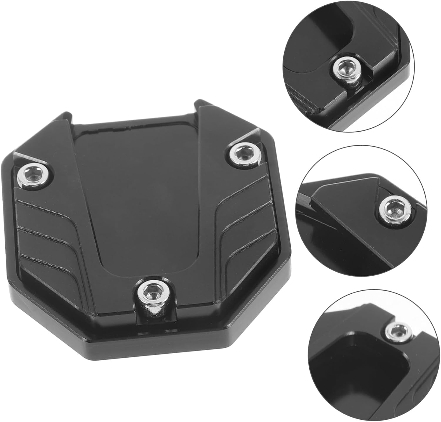 SOLUSTRE Non- Motorcycle Side Stand Pad Enlarged Kickstand Extension Plate for Enhanced for Outdoor Parking Stylish Aluminum Design