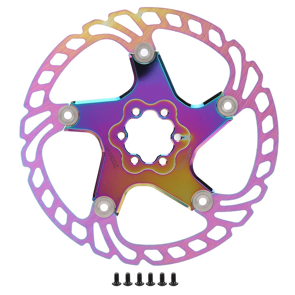 Qualité métal VTT 203mm cinq clous disque frein tranche plaquette de frein disque (Multicolore)