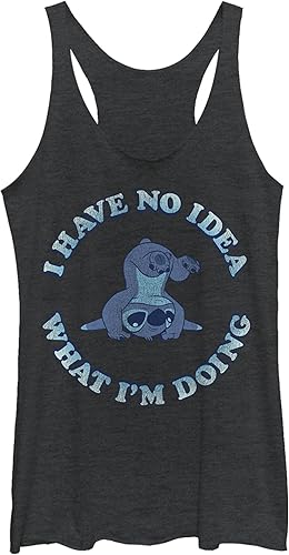 Disney Camiseta sin mangas Lilo & Stitch No Idea Tri-Blend Racerback para mujer